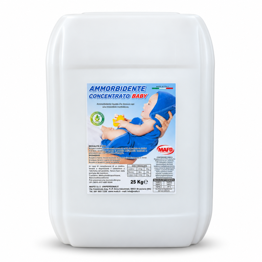 MAFO Ammorbidente Concentrato Baby – концентриран омекотител, бяла туба 25 кг
