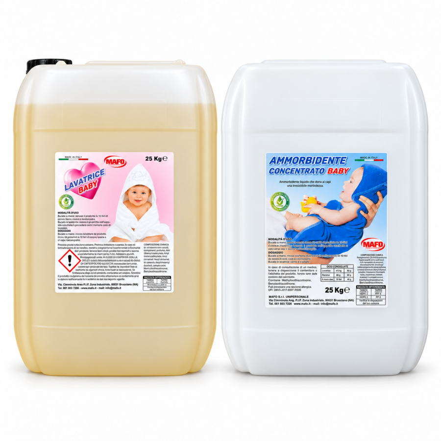 Комплект MAFO Baby – перилен препарат Lavatrice Baby и омекотител Ammorbidente Baby